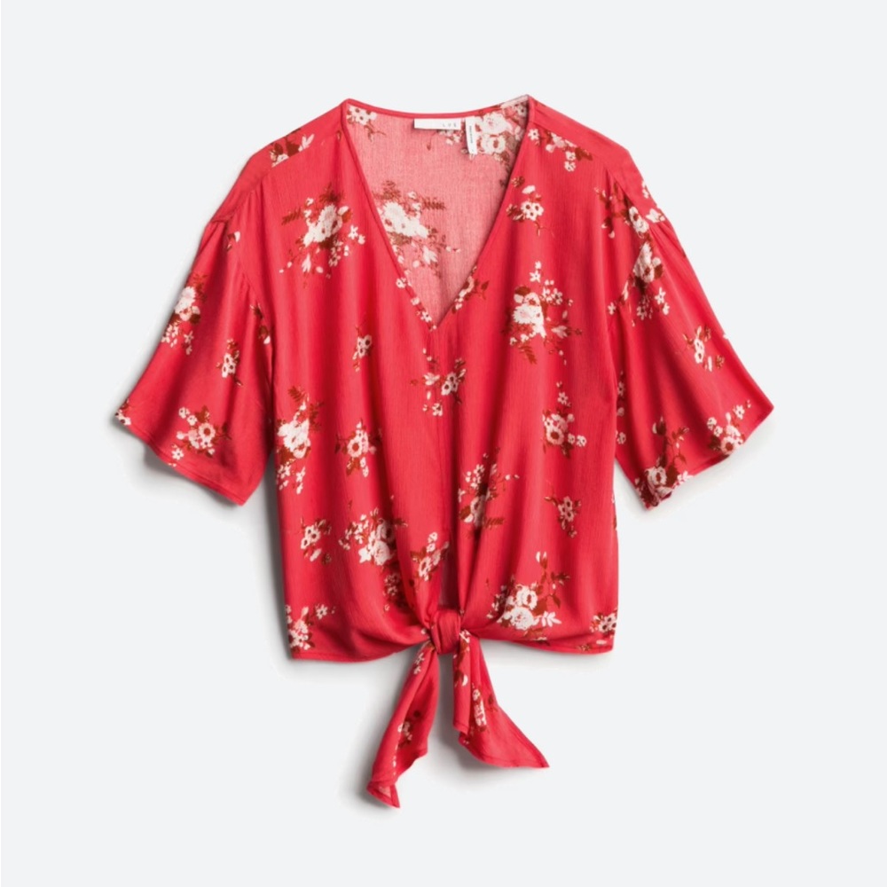 Stitchfix LUQ Rhee tie front red top large